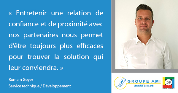 AMI 3F courtier grossiste en assurances vous présente Romain GOYER, souscripteur professionnel spécialisé en assurance responsabilité civile décennale